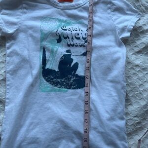 Juicy Couture White Tee with Blue Graphic